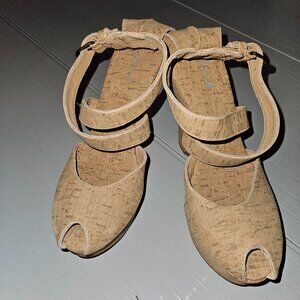 Plomo Cork Wedge Peep toes EU 39